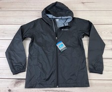 NWT Columbia Glennaker Jacket Boys  Large 14-16 Waterproof Nylon Black Hood