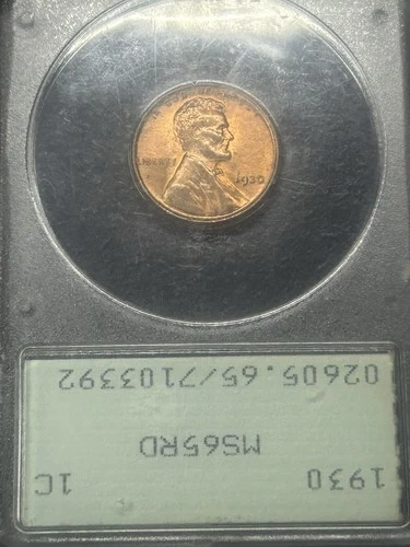 1930 P Lincoln Wheat Cent Penny Rattler PCGS MS65 RD OGH Old Green Holder