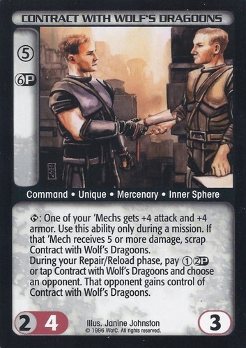 Contract with Wolf's Dragoons Lightly Played BT: Premiere Limited