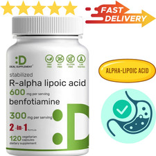 R Alpha Lipoic Acid 600Mg with Benfotiamine 300Mg per Serving, 120 Veggie Capsul