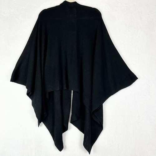 Charter Club Luxury Cashmere Ruana Wrap One Size NEW Black Classic Quiet Luxury - Picture 2 of 5