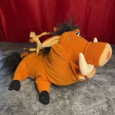 Disney The Lion King Plush Pumbaa With Riding Timon Figure Toy Hasbro 2002