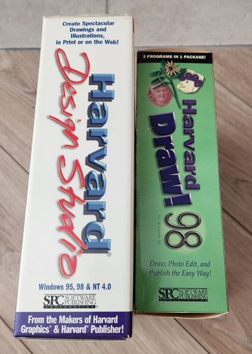 Rare Harvard Design Studio & Draw 98 PC Windows 95 NT Software Evaluation Copies - Picture 16 of 18
