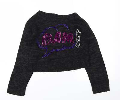 YD Mädchen Pullover Pulli schwarz Rundhalsausschnitt 100 % Baumwolle Größe 10-11 Jahre