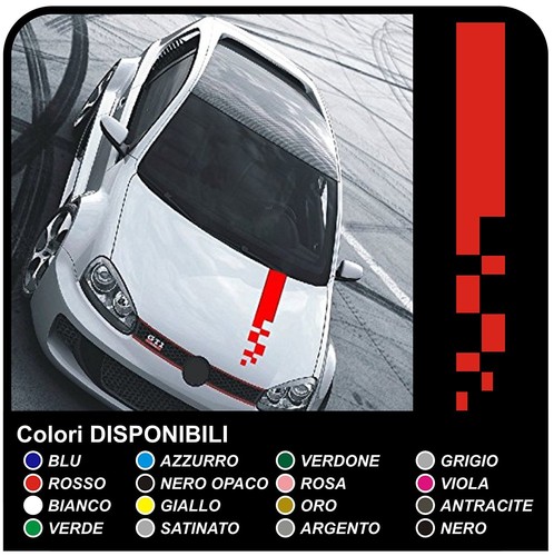 fasce cofano per GOLF GT Strisce Adesive RACING Bonnet Stripes universali
