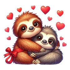 Wall Decal Sticker Sloth, Couple Valentine's Day Wall Sticker 18X18cm Large