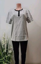 Mnamo 100 Cotton Short Sleeve Mens Pajama Set Size XL Grey Top Black Bottom