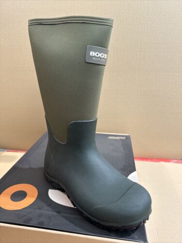 BOGS Mens Olive Green Workman Tall Insulated Waterproof Wellies Size UK 12 - Picture 1 of 11