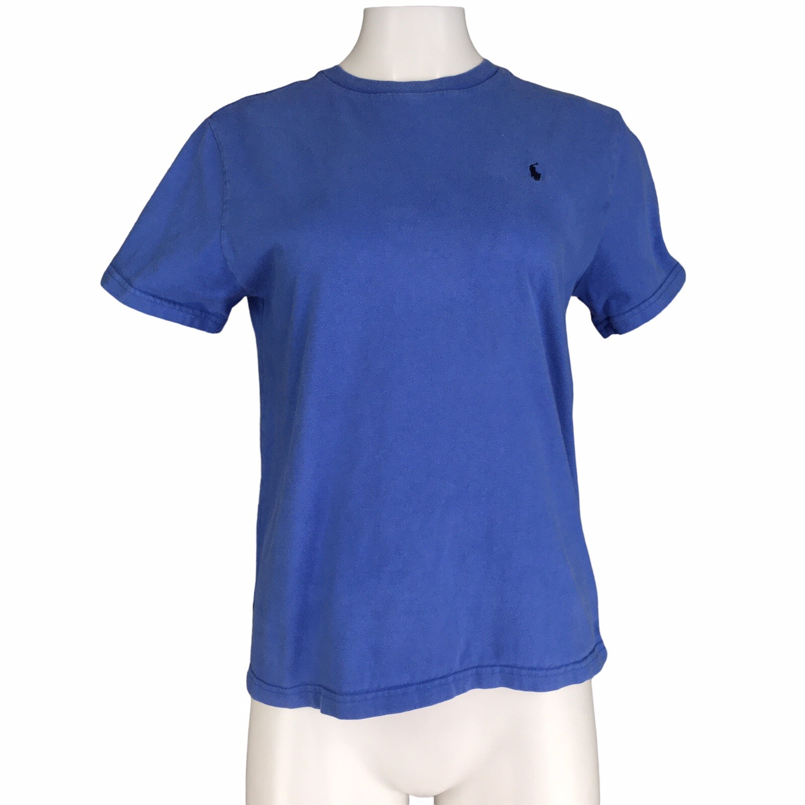 PONY Polo Ralph Lauren maglietta girocollo maglietta blu con frangia blu scuro taglia L