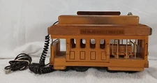 Vintage TeleMania Wooden Touchtone San Francisco Cable Car Phone