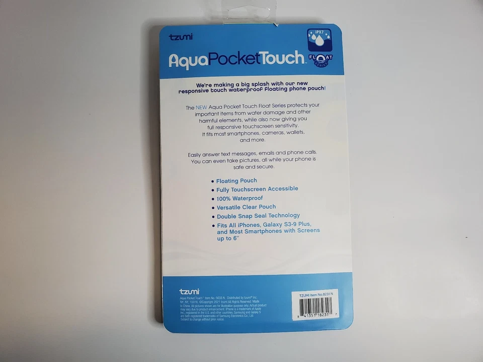 Funda flotante 100 % impermeable para teléfono celular Tzumi Aqua Pocket Touch - Envío y devolución gratuitos Foto 4 de 4