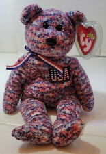 Ty Beanie Baby USA 2000 Retired Bear Patriotic 4th of July Red White Blue w Tags