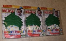 Nuby Happy Hands Teething Mitten Lot of 3 Christmas Tree BPA FREE 3 Months