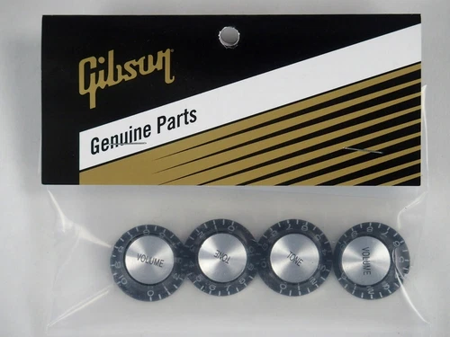 Genuine Gibson Top Hat Black / Silver Guitar Knobs Les Paul ES SG Part