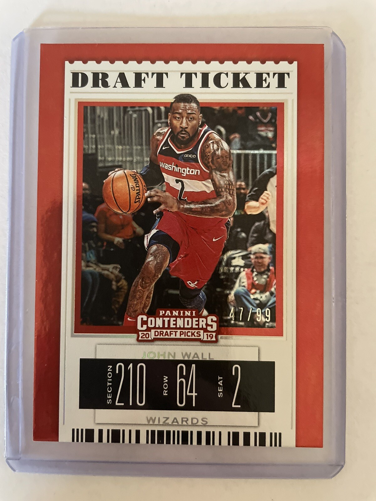 2019 Panini Contenders Draft Picks #22 John Wall /99 Washington Wizards Ticket