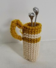 Handmade Christmas Ornament Golf Bag With Golf Clubs