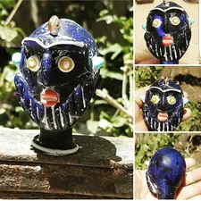 Ancient Roman Mosaic Glass Jug Carved African face Art 10th 11th AD Pendant