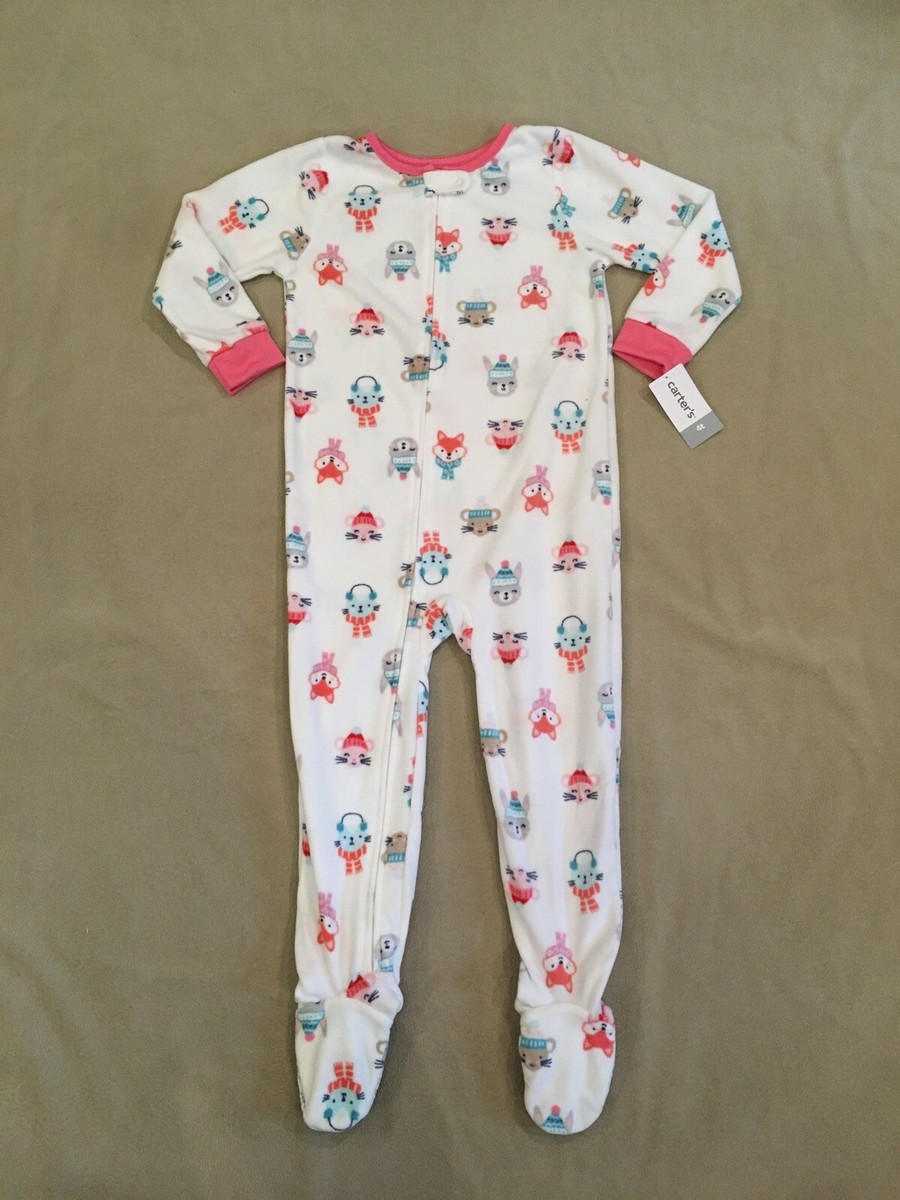 Carters 4T Fleece Pajama Sleeper Winter Animals Nwt | eBay