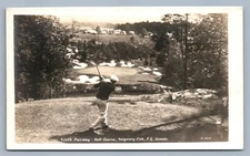 SEIGNIORY GOLF CLUB CANADA SIXTH FAIRWAY VINTAGE REAL PHOTO POSTCARD RPPC