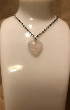 18 inch, chain necklace pendant, 20x6mm Beautiful natural heart Fluorite  