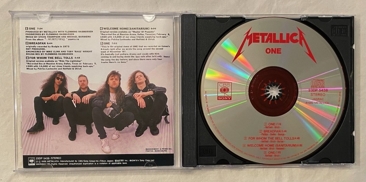 Metallica - One (Japan 5 Song CD w&frasl;OBI) CBS &frasl; Sony 23DP5438 (Rare