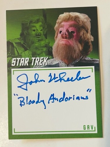 Star Trek Autograph Card John Wheeler Gav Alien Journey Babel inscription auto - Picture 1 of 2