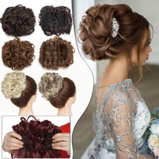Scrunchie Messy Bun Hair Piece THICK Large Updo Comb Clip In Chignon As Human