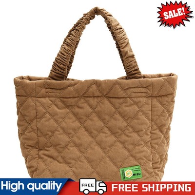 Damen Cloud Tragetasche einfarbig Cord Taschen Geschenke für Freunde (dunkelbraun) ~