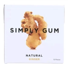 Simply Gum All Natural Gum - Ginger -15 Count x's 5 boxes