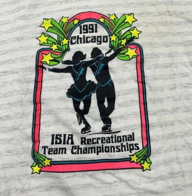 Vintage 1991 Chicago ISIA Team Championships T Shirt L Dance Made in US