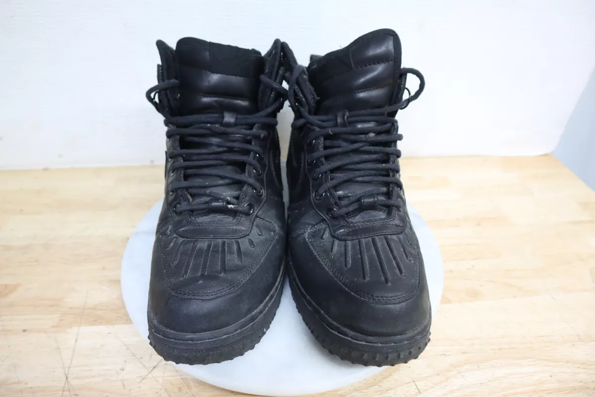 All black top nike duck boots