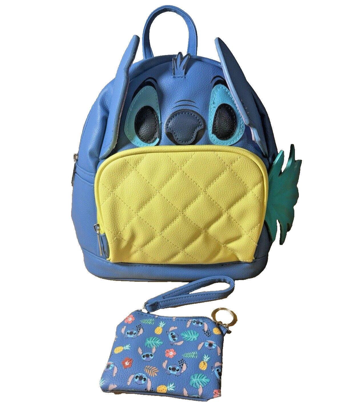 Disney Stitch Blue Pineapple Mini Backpack & Zipp… - image 1