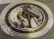 WESTERN BUCKLE Crumrine, heavy Silver Plate On Jewelers Bronze