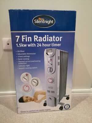 Silentnight 38140 Fin Oil Filled Radiator 1500 Watt with 3-Heat