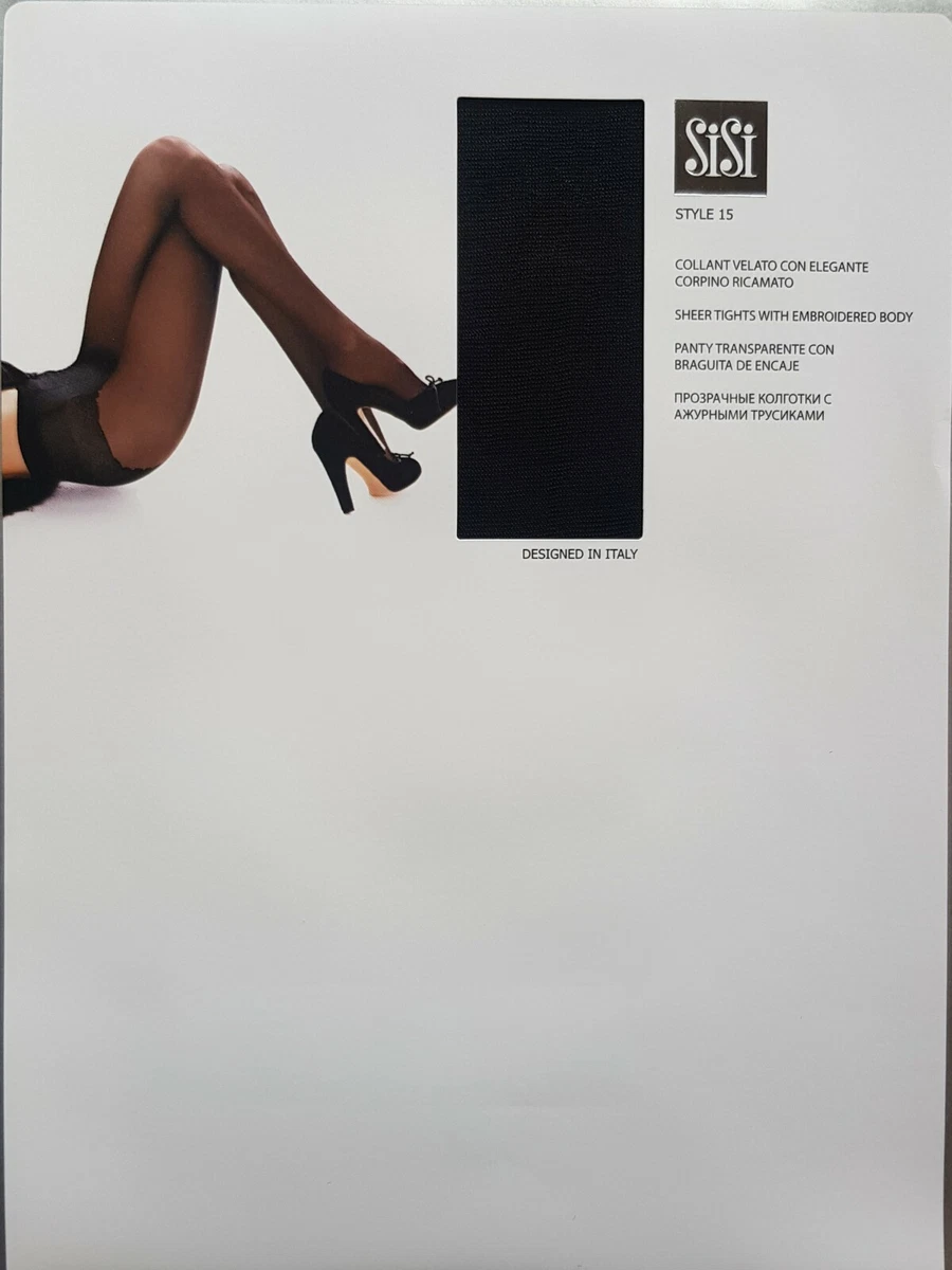 Sisi Style 20DEN Transparente Strumpfhose mit elegant besticktem Oberteil