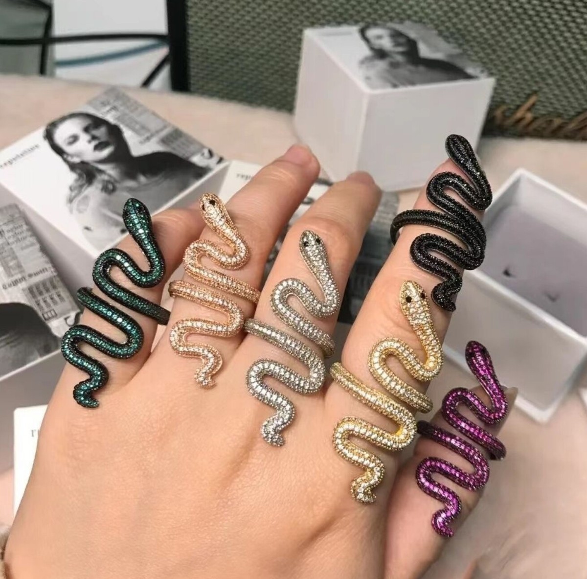 TS Snake Ring Reputation Album Adjustable Multicolor Replica | eBay