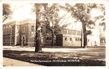 D39/ Olivet Michigan Mi Real Photo RPPC Postcard c30s Mackay Gymnasium College