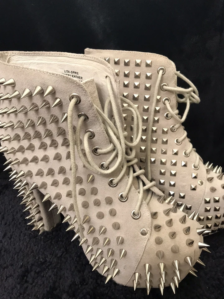 Jeffrey Campbell Spike Lita In Nude Suede and Silver, (Discontinued) - Image 4 of 4