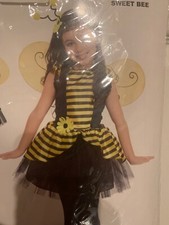 NWOT Sweet Bee Bumble Bee Costume Child Size Medium 8-10 Dress Wings Headpiece