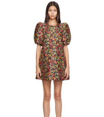 ワンピースその他 Ganni Mini Flower Print V-Neck One Piece Black F7475099 F747 s-l400.jpg