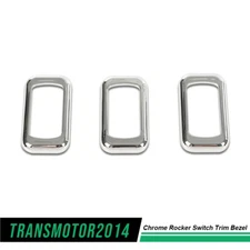 3Pcs Chrome Rocker Switch Trim Bezel New Fit For Peterbilt Keworth Freightliner