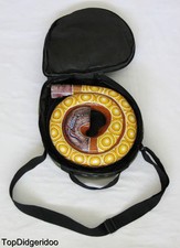 Spiral DIDGERIDOO Bag Travel Compact snail shell Mahogany Wood Hand Carved Art