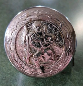 Vintage Bicycle Bell Silver Tone M Rumla St. Christopher?