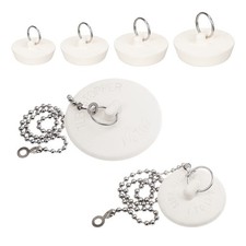 6 Packs Tub Stopper, Rubber Bathtub Stoppers Drain Plug, 6-Size Combo, White
