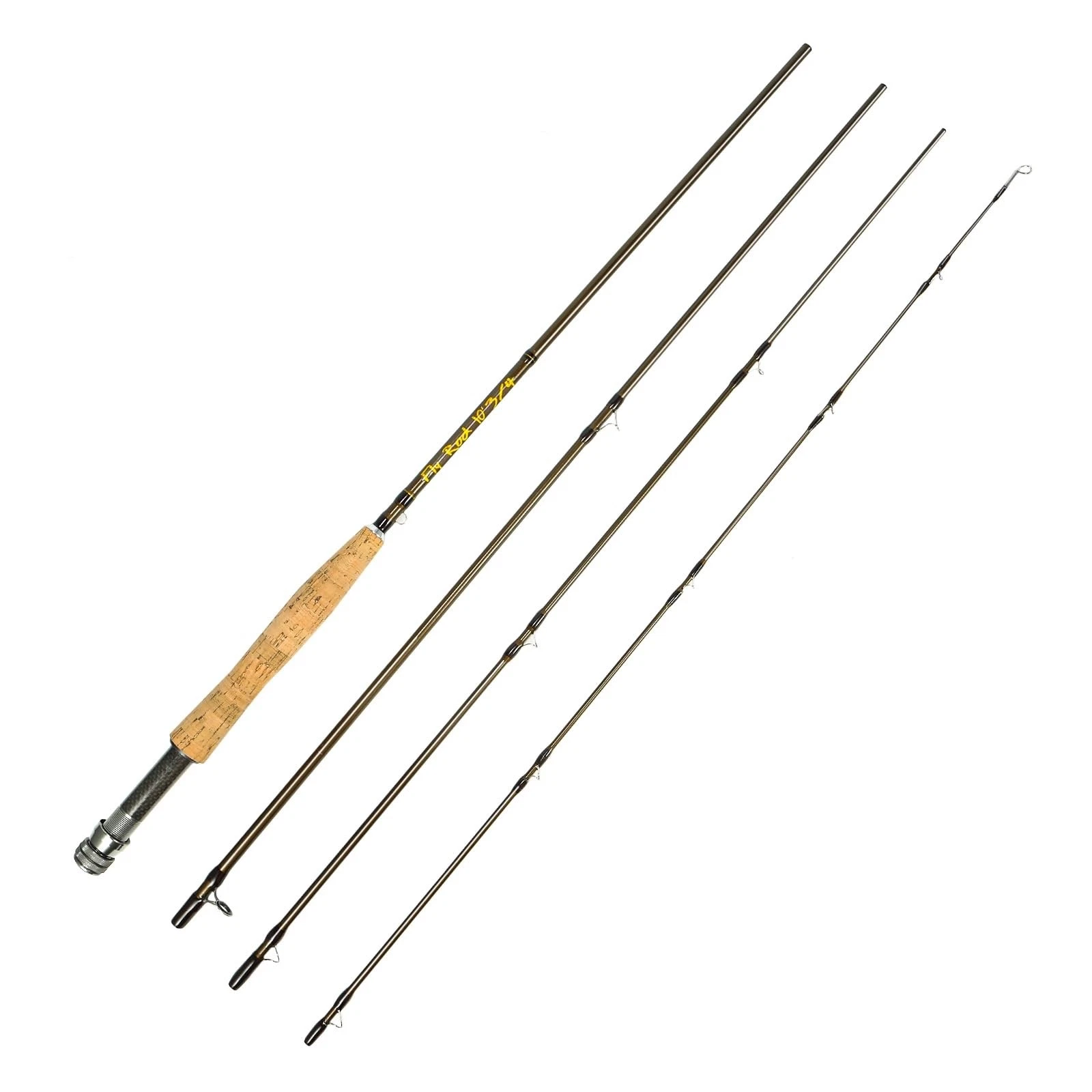 Fly Fishing Rod Carbon Fiber 10ft 3-4wt 4 Piece Sections Medium-Fast Action