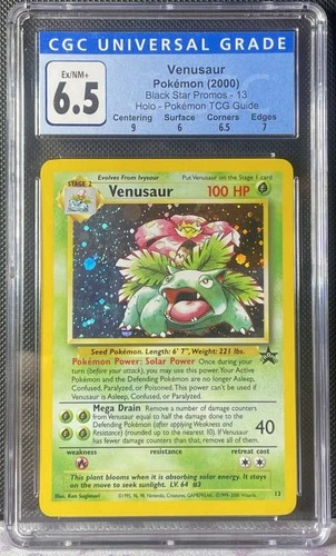 CGC 6.5 2000 pokemon promo black star 13 venusaur-holo