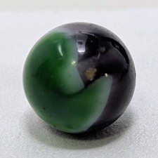 VINTAGE M.F. CHRISTENSEN TRANSITIONAL SLAG MARBLE 0.86" PURPLE GREEN PONTIL MINT