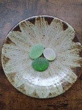 Beautiful rare color sea glass 3pcs, surf tumbled, weathered, beach glass, 156