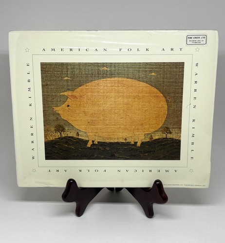 Warren Kimble American Folk Art Pink Pig Piggy Print Landscape - Picture 2 of 6