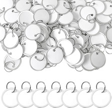 100Pcs Metal Rim Tags,Round for Key Paper Tags with Metal Rings for Car Keys